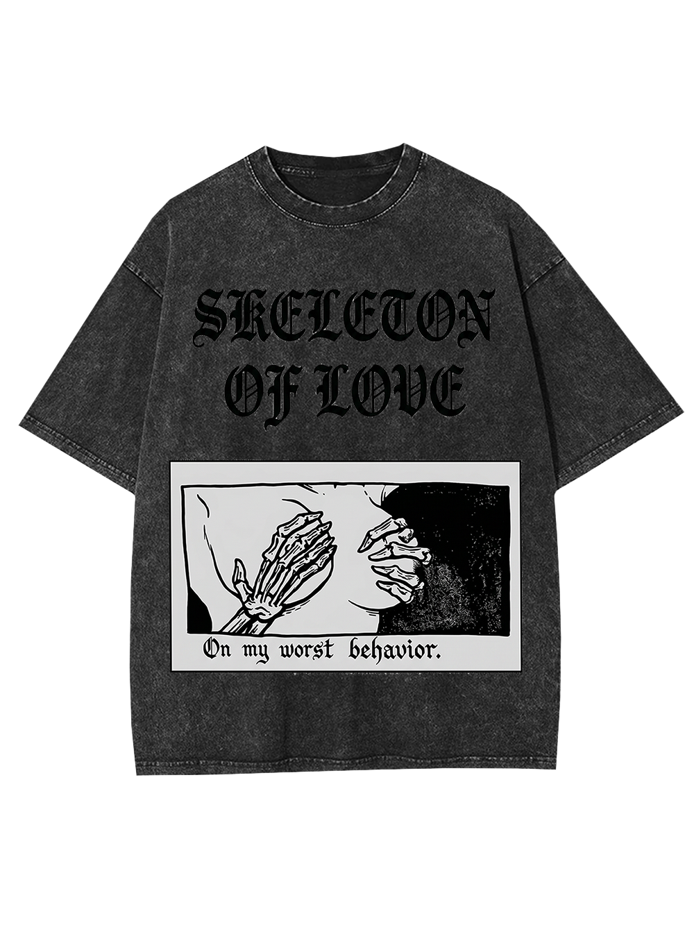 Skeleton of Love Washed Tshirt-ClassyOutlaw Sale