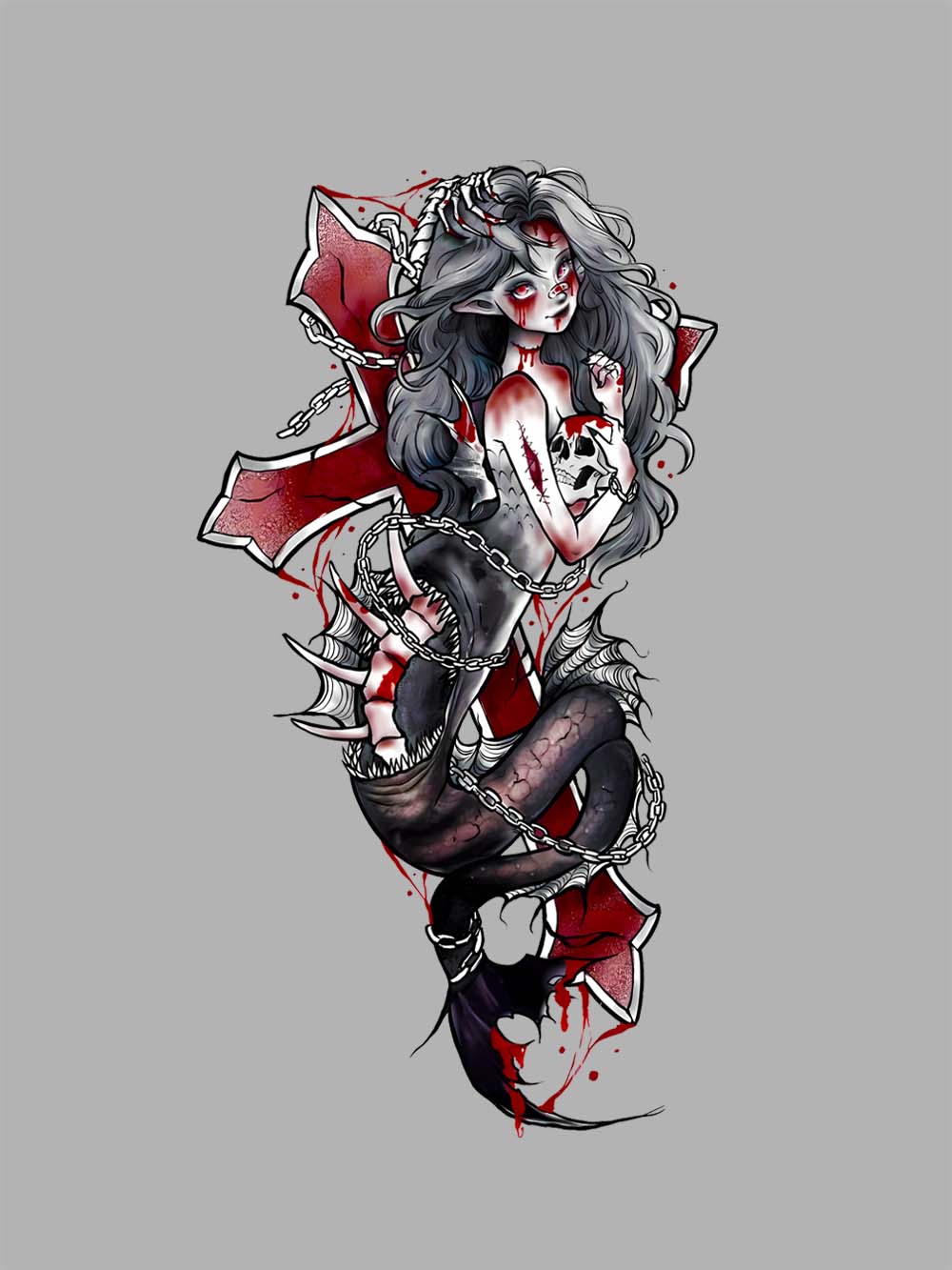 Siren of the Crimson Cross Washed Tshirt