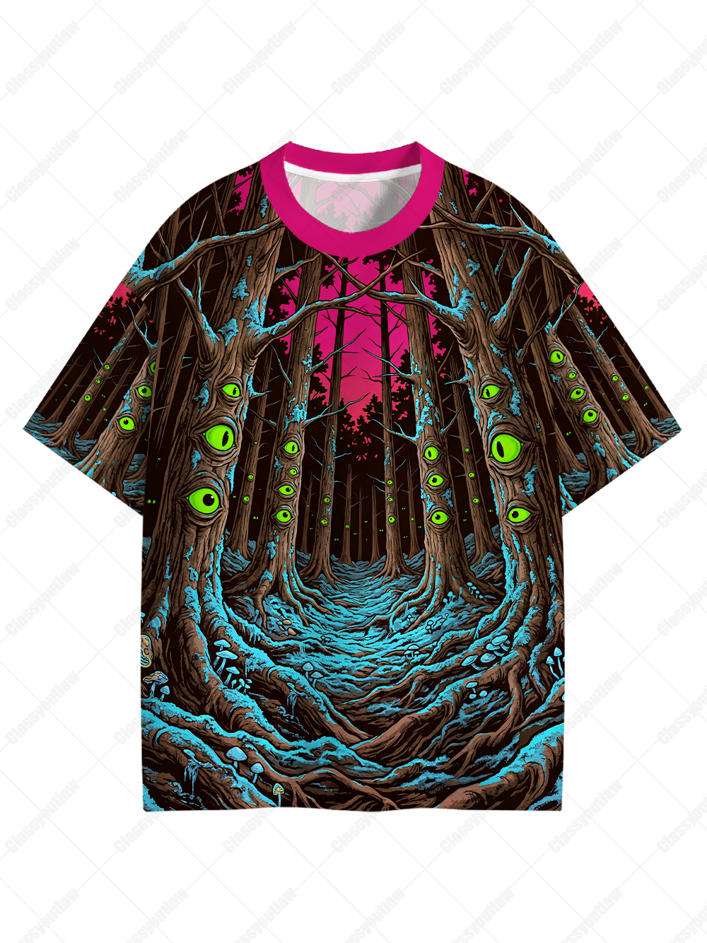 Dreamscape Twisted Trees Eco Oversized Graphic Tees