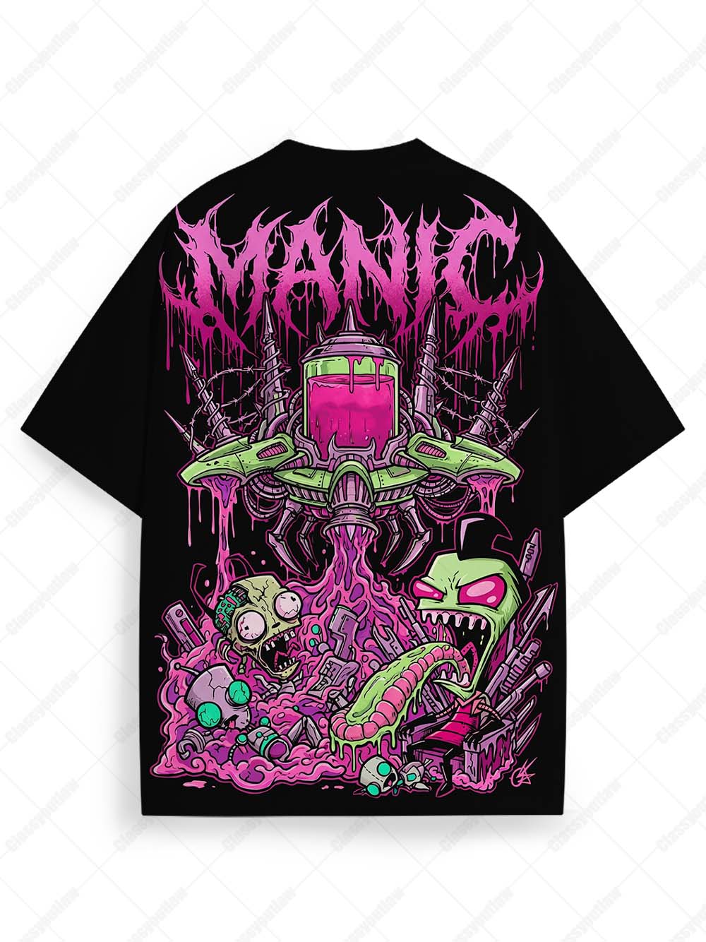 Psychedelic UFO Slime Monster Eco Oversized Graphic Tees