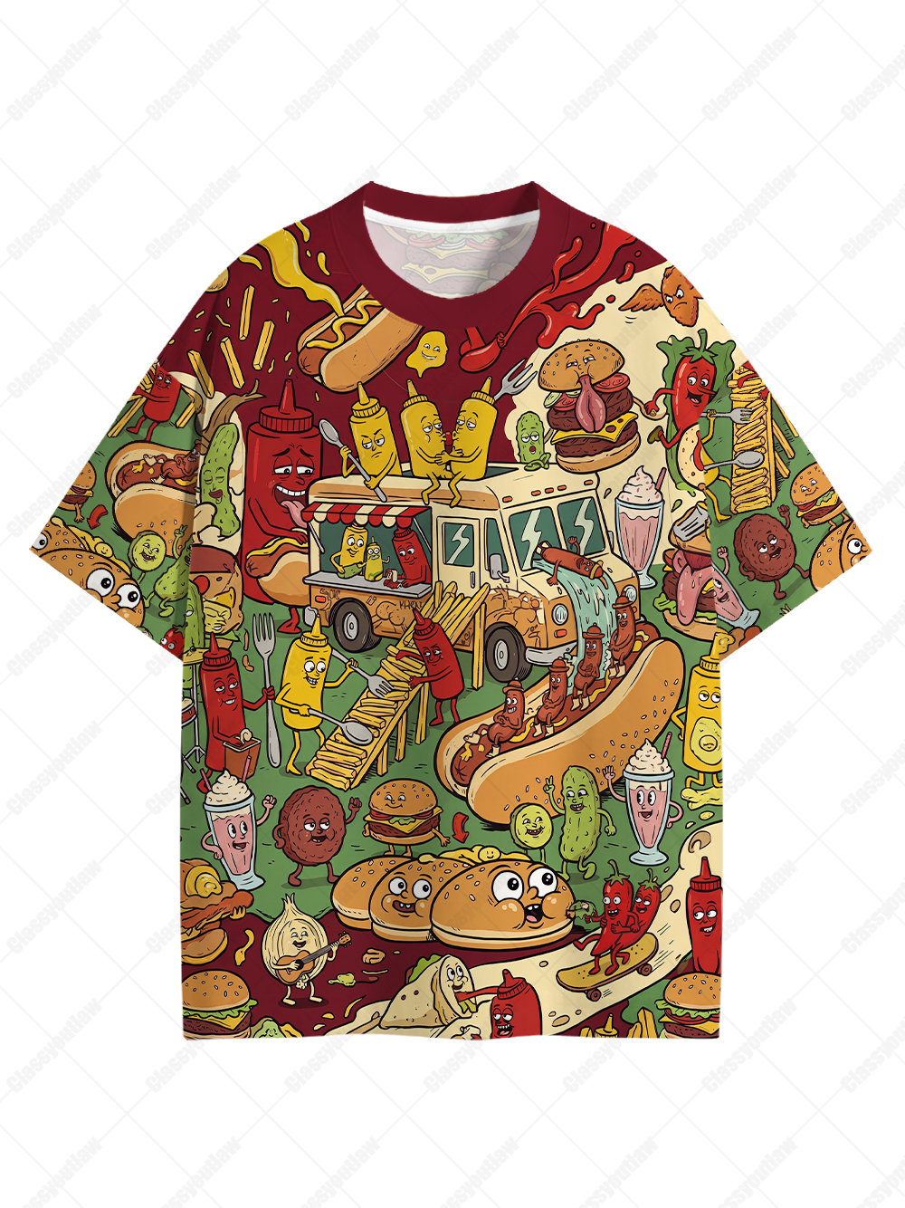 ABSURD FAST FOOD ECO OVERSIZED GRAPHIC TEES