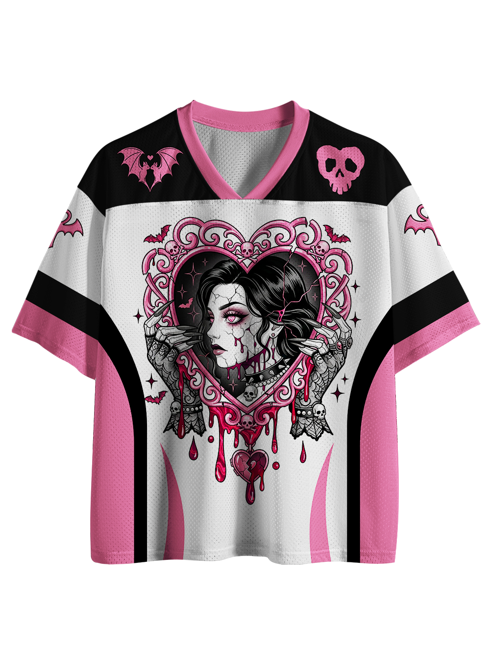 CRACKED LOVE GOTH GIRL MESH JERSEY