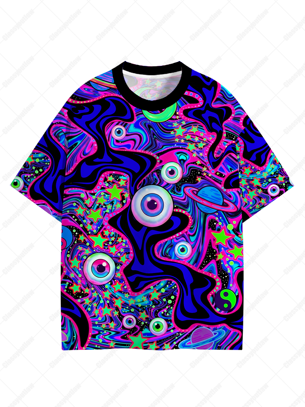 PSYCHEDELIC TRIP EYE ALL ECO OVERSIZED GRAPHIC TEES