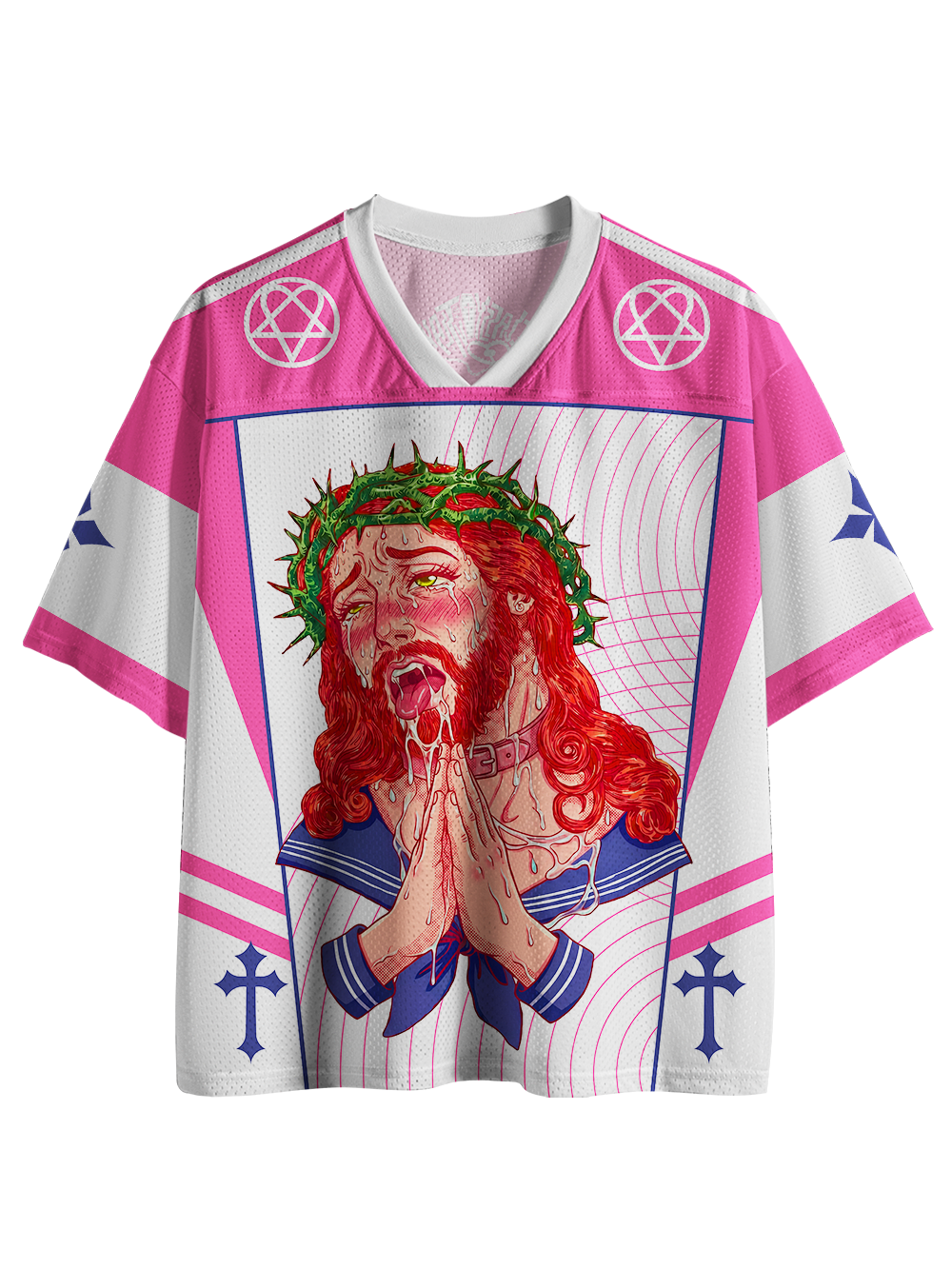 PINK OCCULT PRAYER GIRL MESH JERSEY