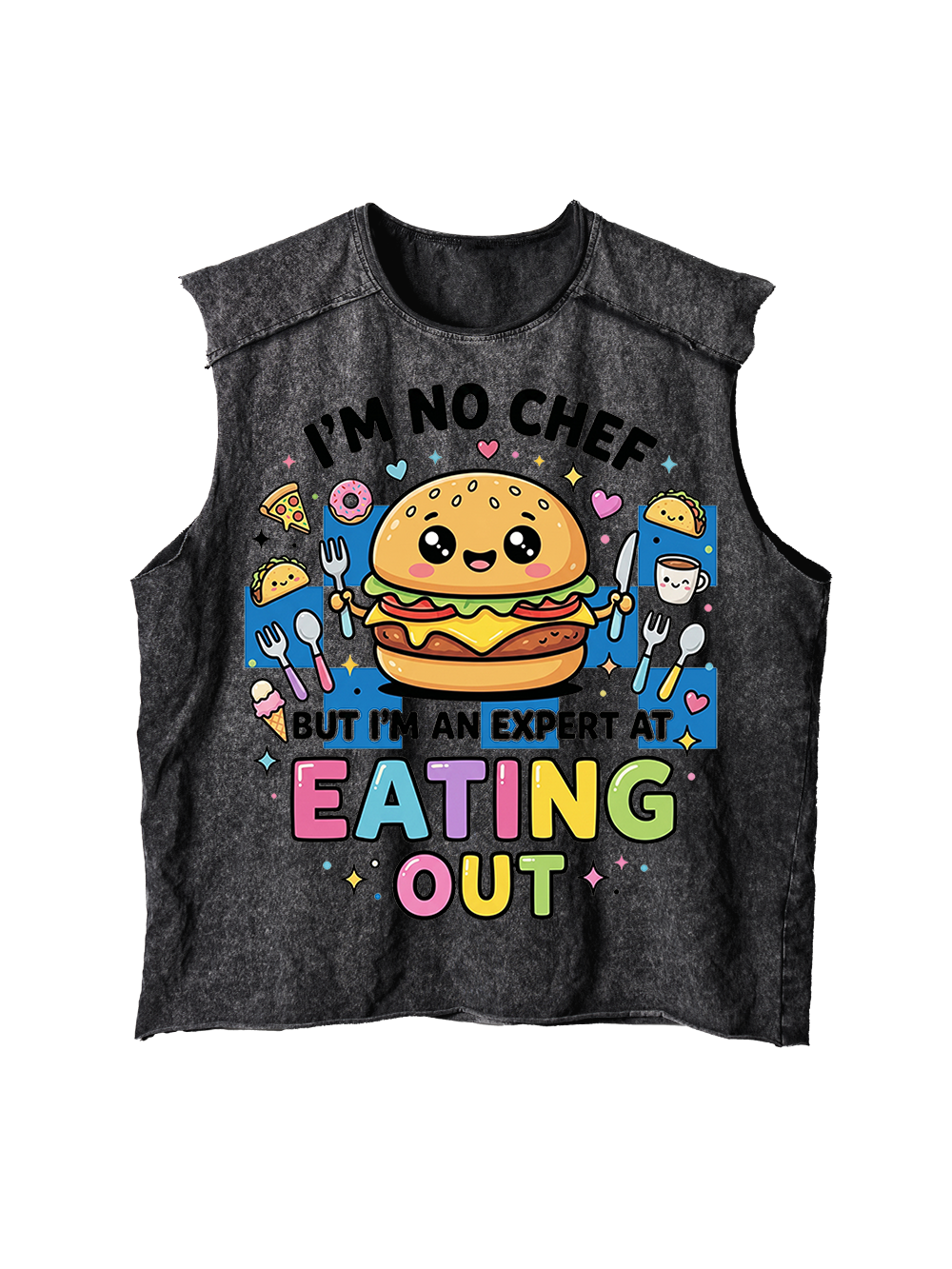 KAWAII BURGER DISTRESSED TANK TOP