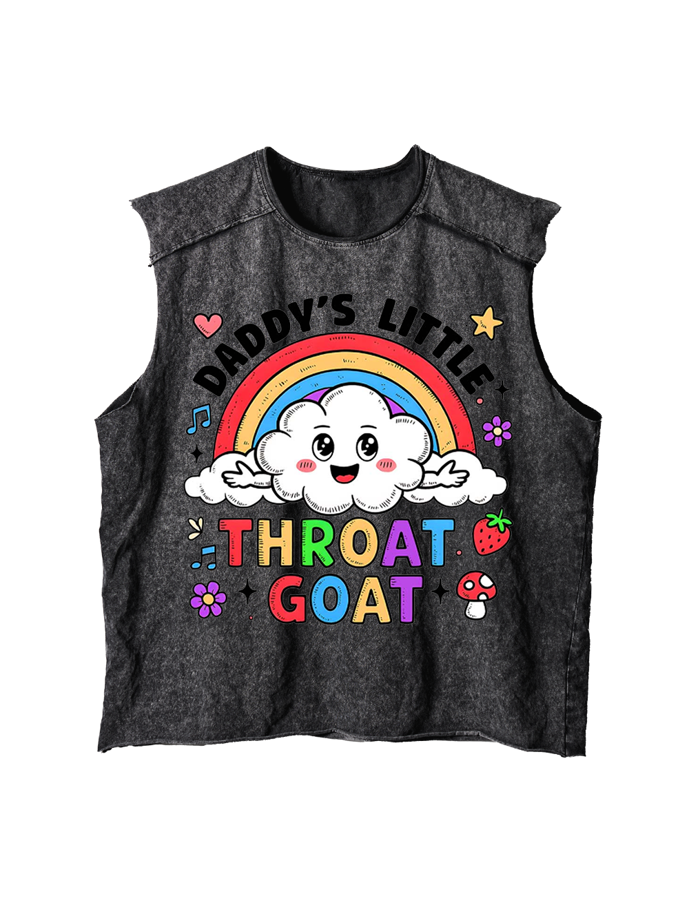 THROAT GOAT DISTRESSED TANK TOP