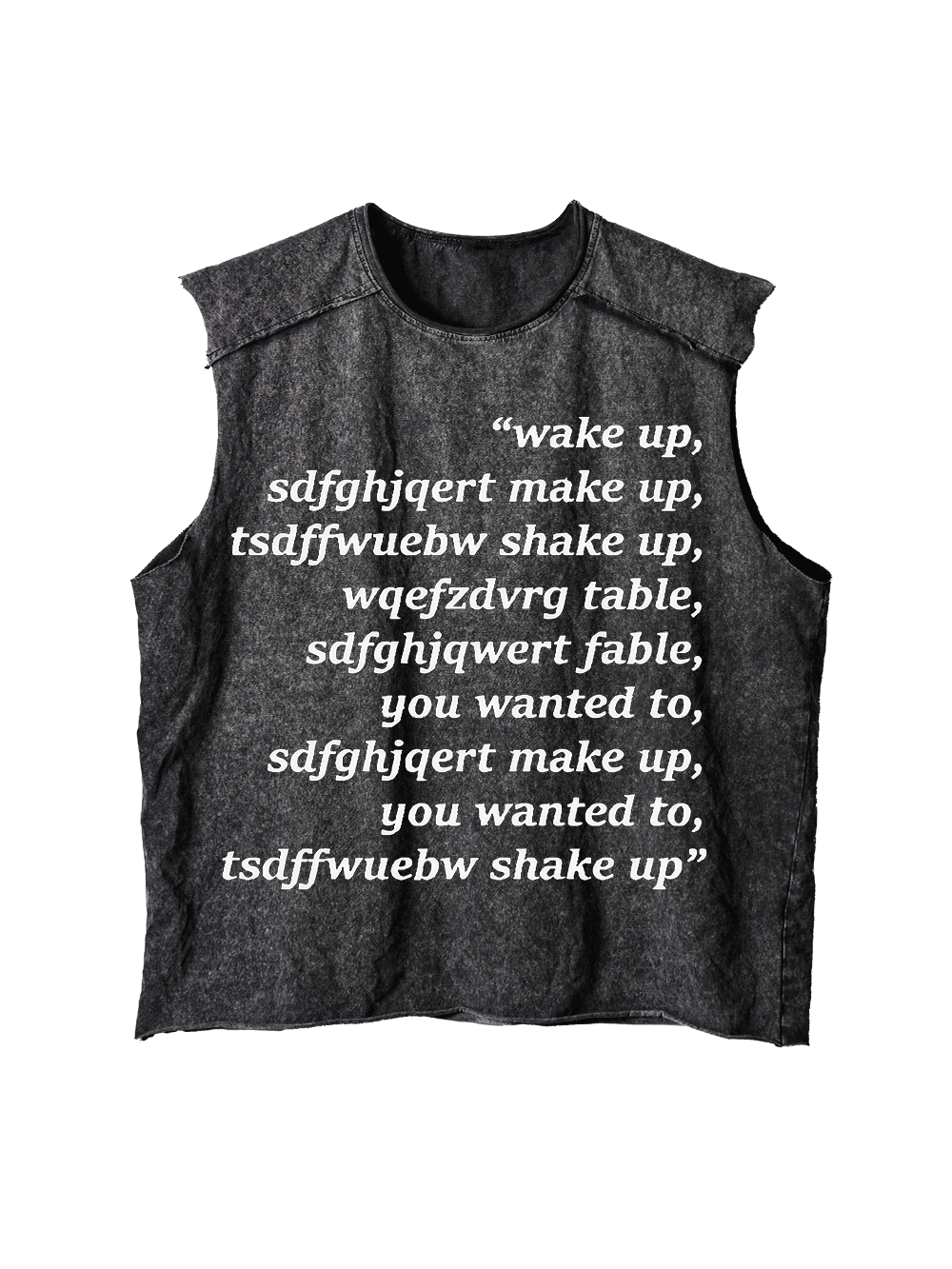 WAKE UP CHAOS DISTRESSED TANK TOP