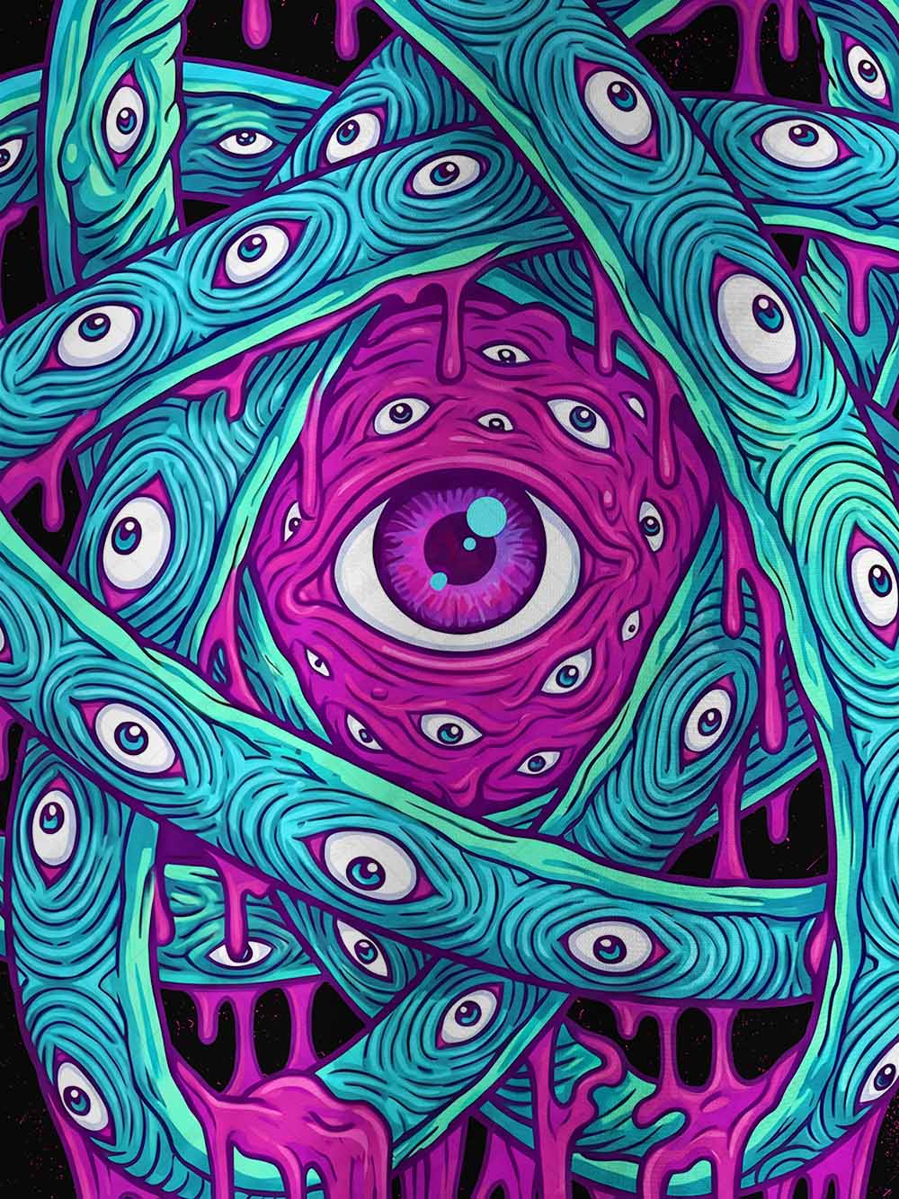 TRIPPY ALL-SEEING EYE ECO OVERSIZED GRAPHIC TEES