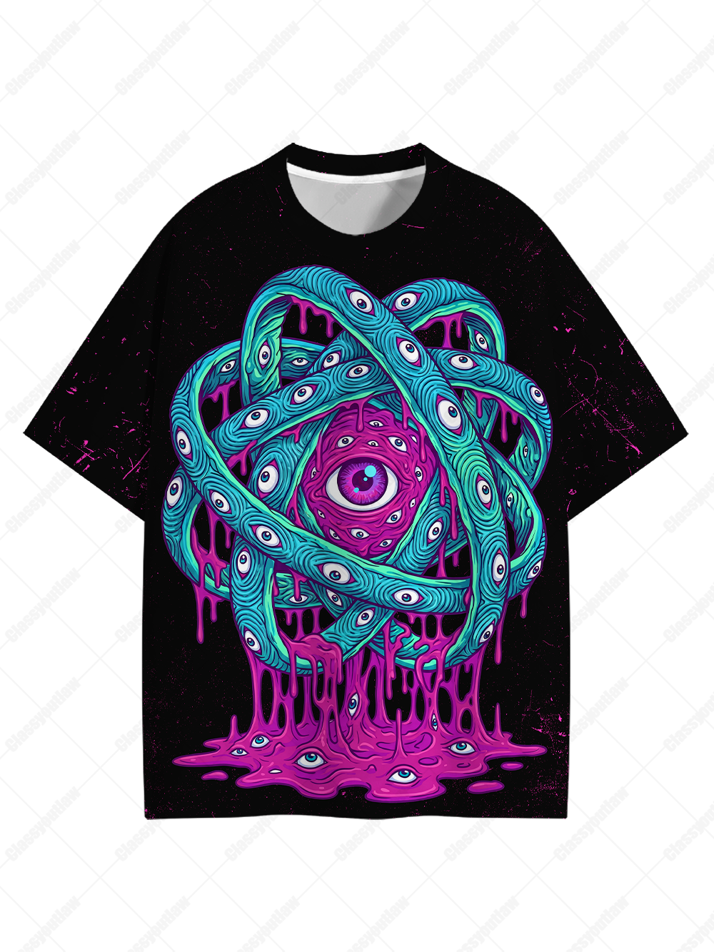 TRIPPY ALL-SEEING EYE ECO OVERSIZED GRAPHIC TEES