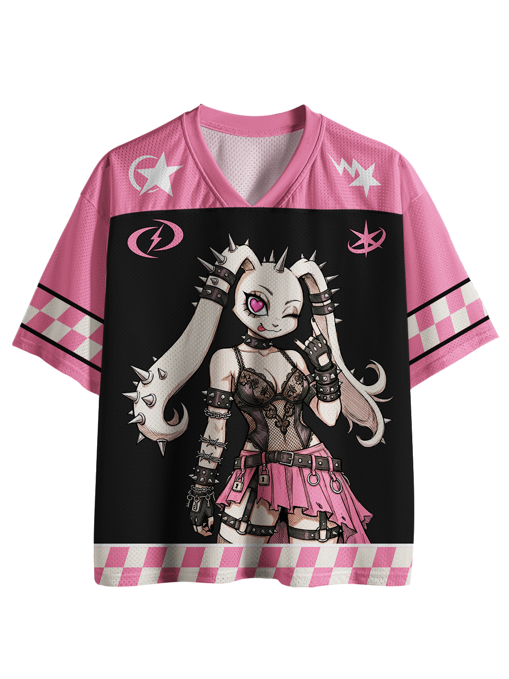 PINK PUNK BUNNY GIRL MESH JERSEY