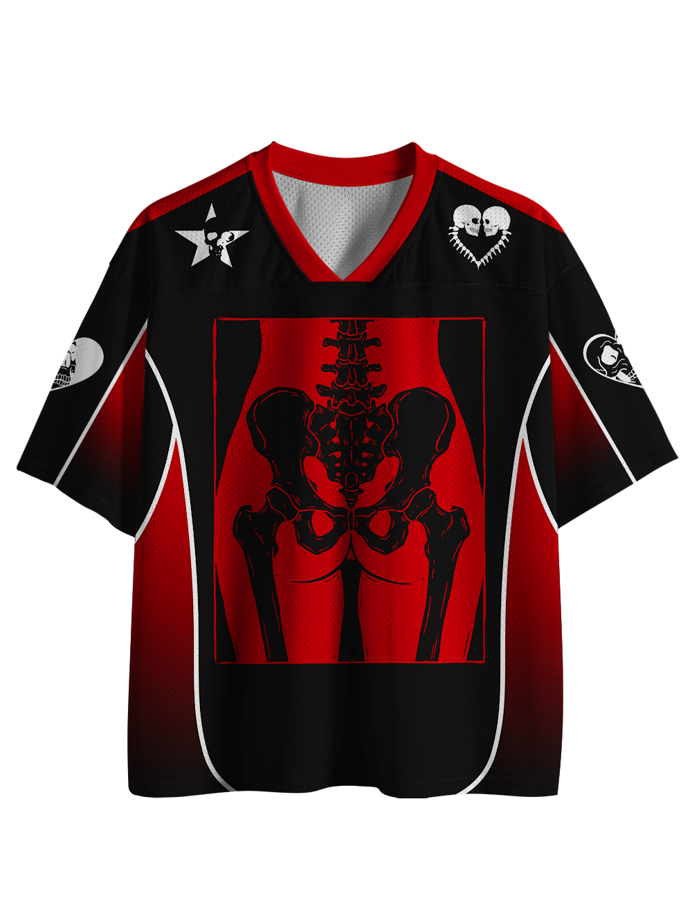 RED ANATOMICAL PELVIS BONE MESH JERSEY