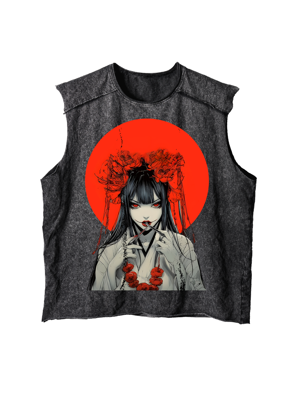 CRIMSON ENCHANTRESS DISTRESSED TANK TOP