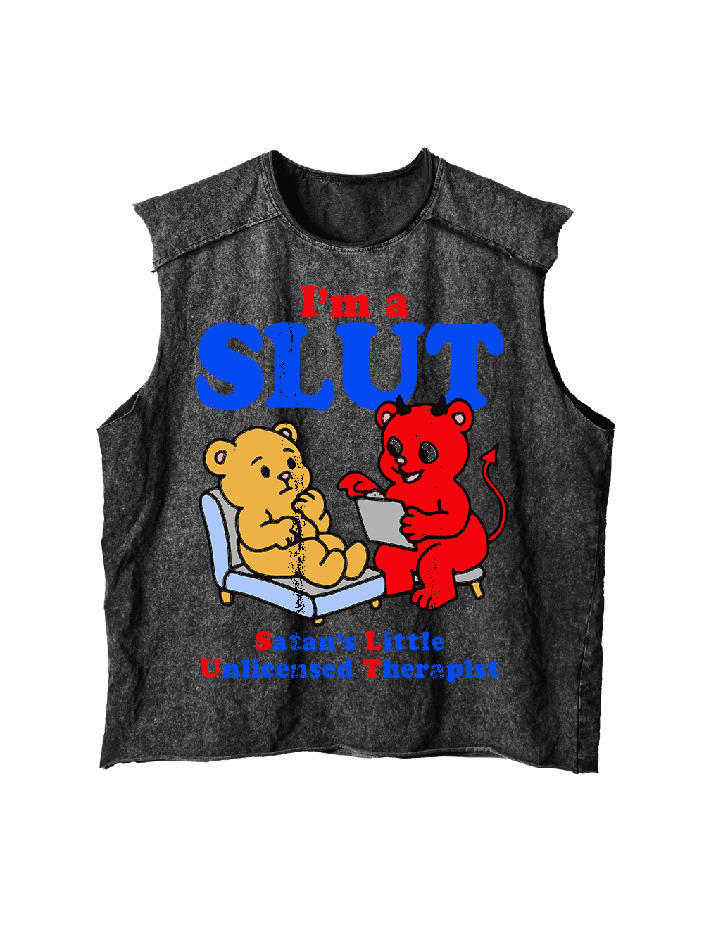 I‘M A SLUT DISTRESSED TANK TOP