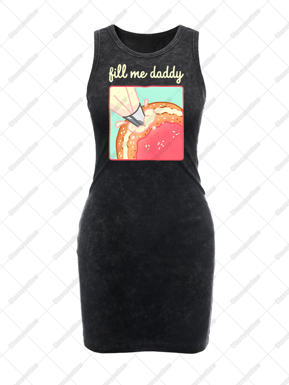 FILL ME DADDY VINTAGE BODYCON TANK DRESS