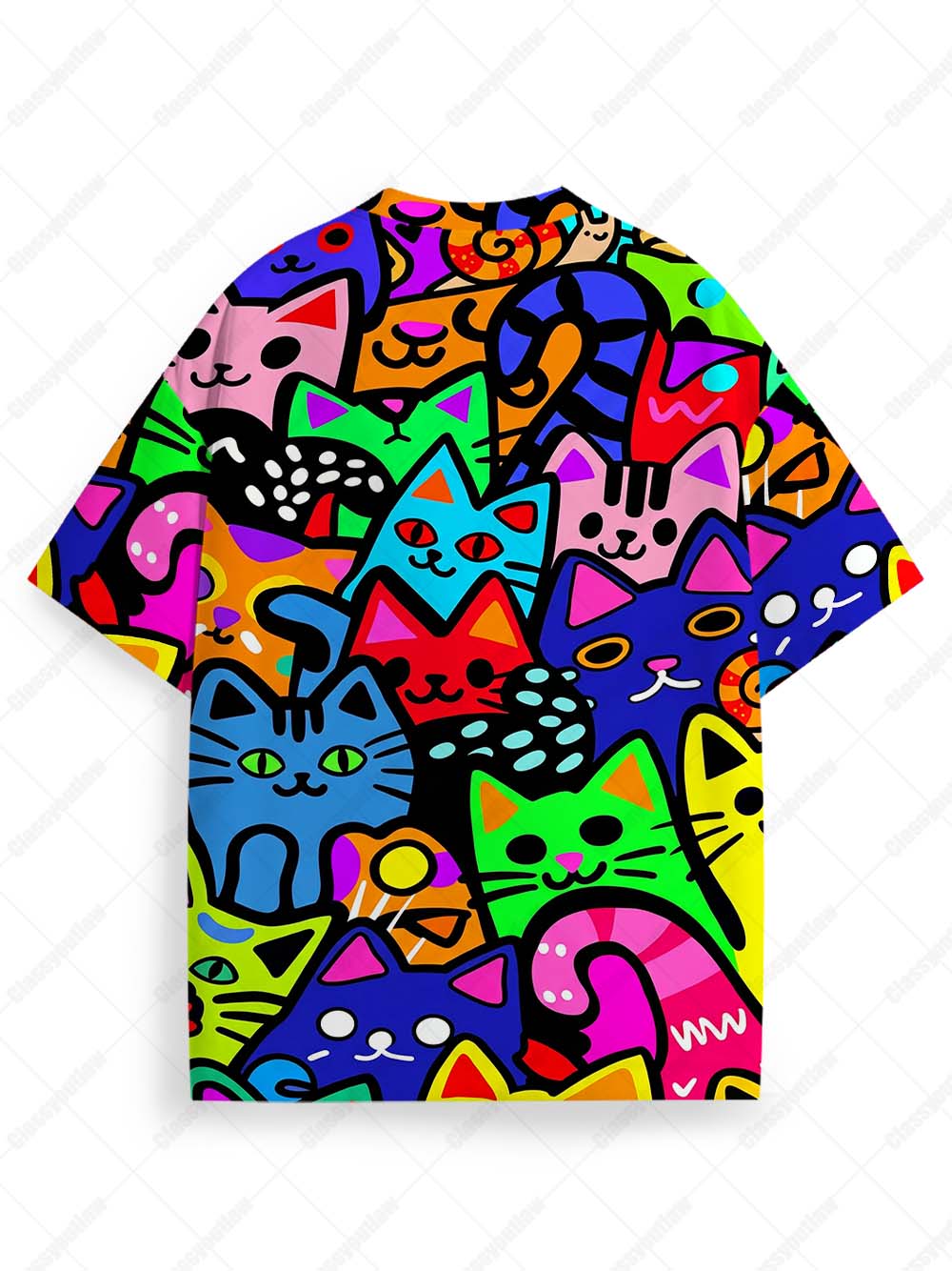 NEON GRAFFITI CATS ECO OVERSIZED GRAPHIC TEES