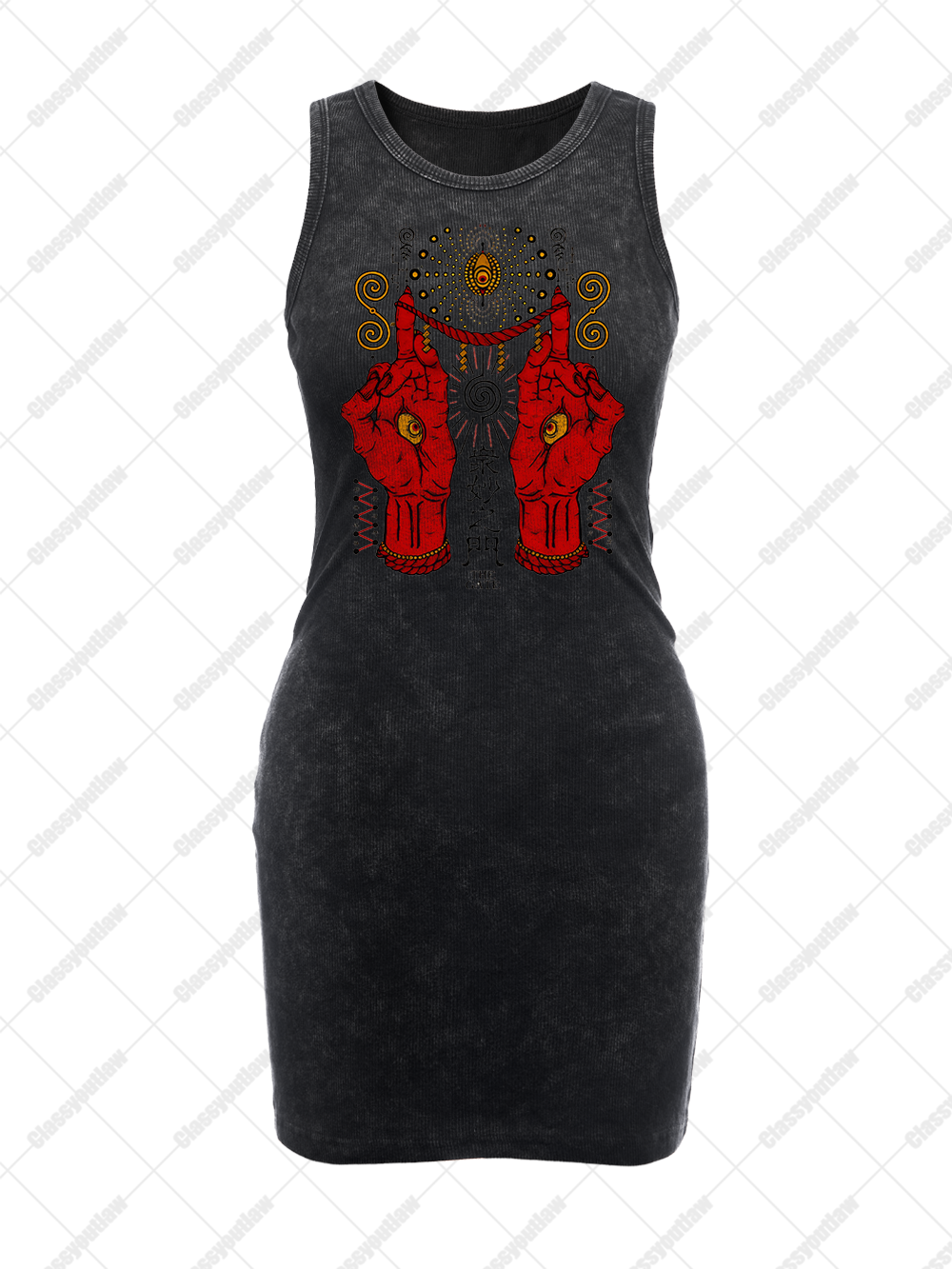 THE MYSTICAL GATE VINTAGE BODYCON TANK DRESS