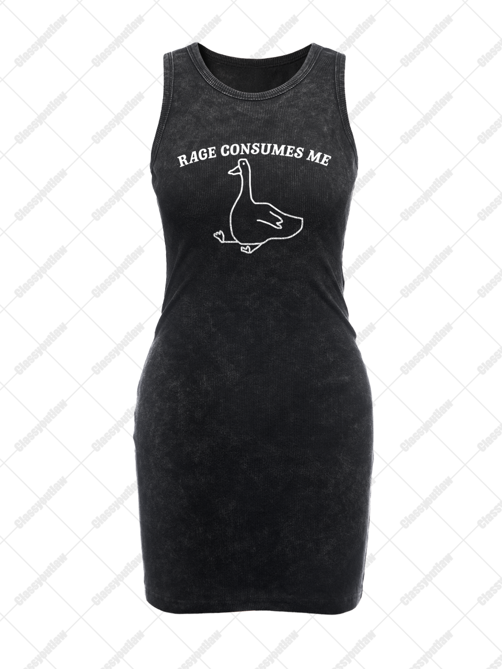 RAGE CONSUMES ME VINTAGE BODYCON TANK DRESS