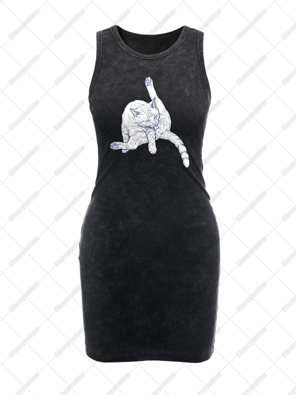 THIRST CAT VINTAGE BODYCON TANK DRESS