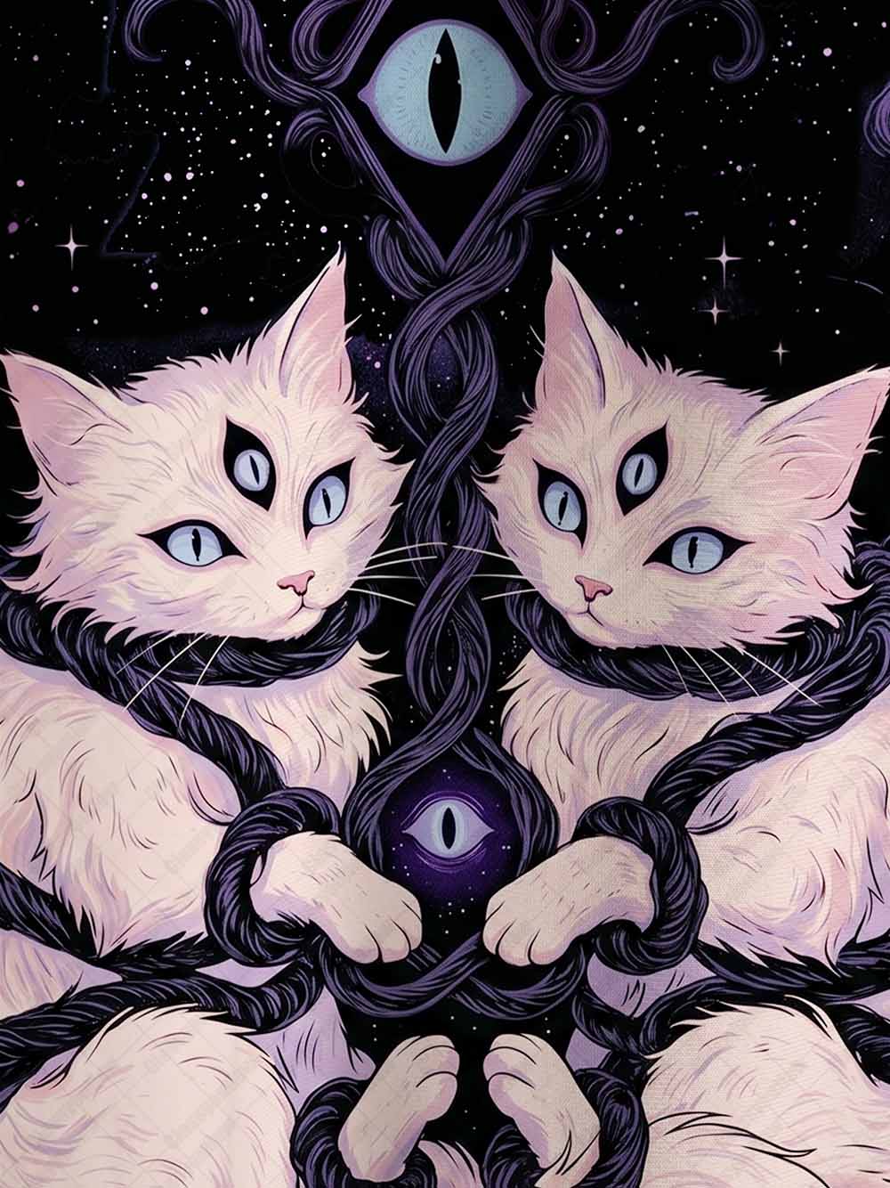 COSMIC TWIN CATS ECO OVERSIZED GRAPHIC TEES