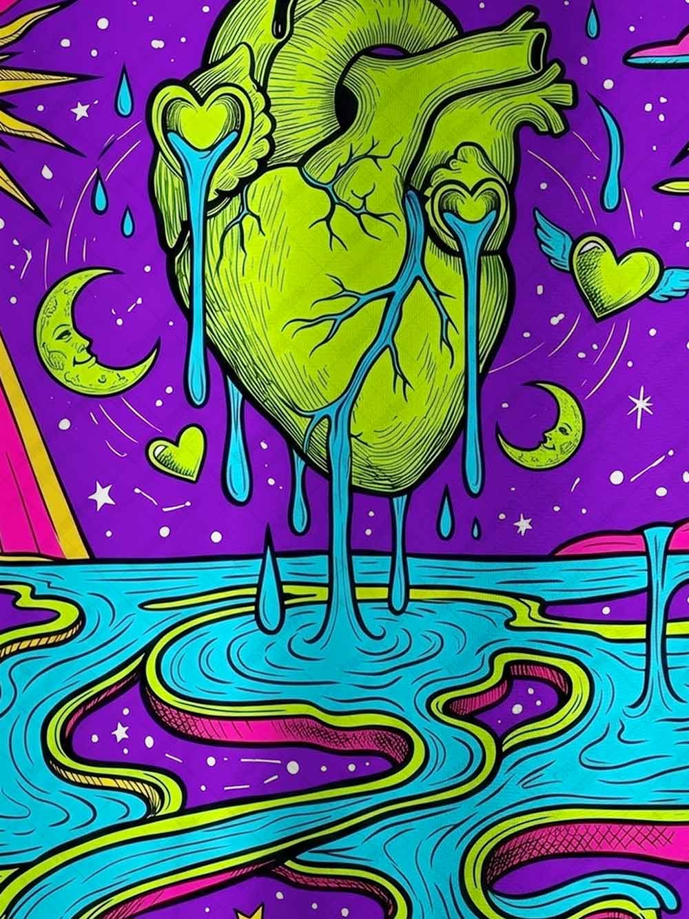 PSYCHEDELIC HEARTSTREAM ECO OVERSIZED GRAPHIC TEES