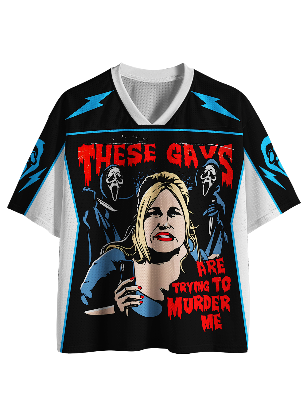THESE GAYS ARE TRYING TO MURDER ME MESH JERSEY