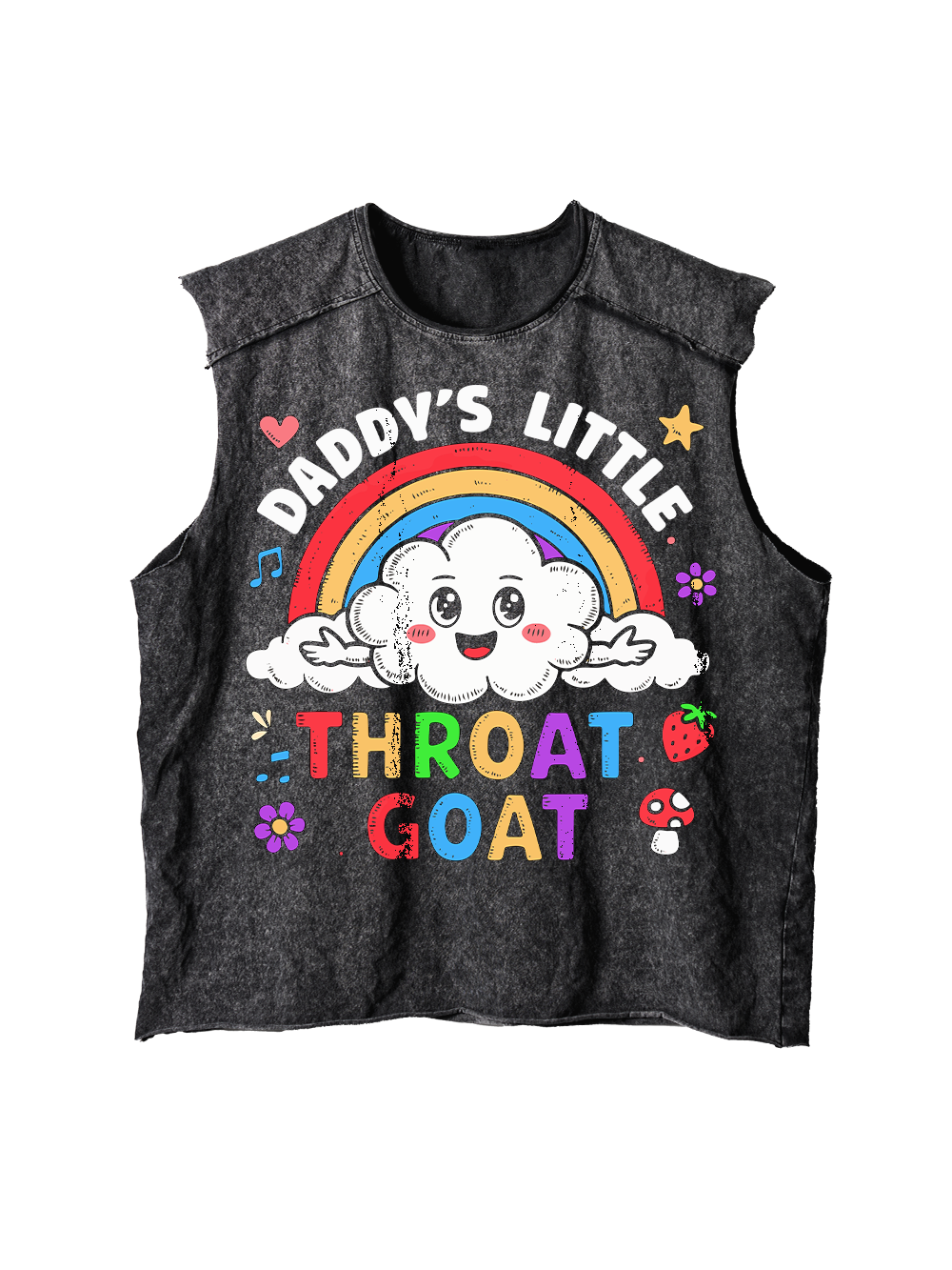 THROAT GOAT DISTRESSED TANK TOP
