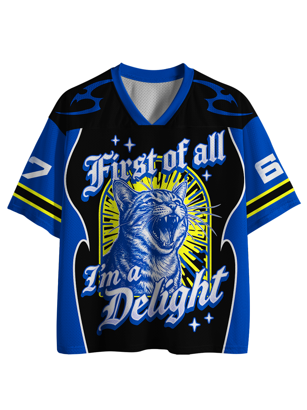 FIRST OF ALL I’M A DELIGHT MESH JERSEY