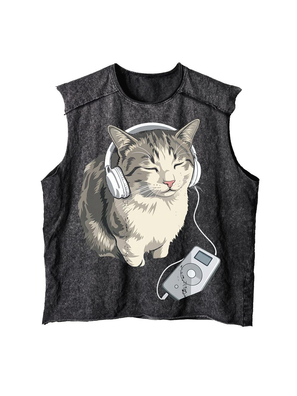 MUSIC CAT DISTRESSED TANK TOP