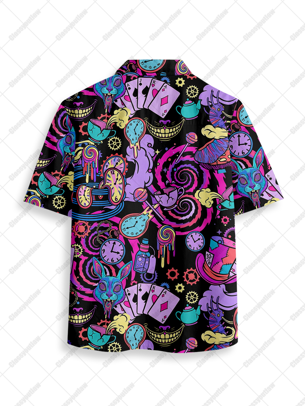 PSYCHEDELIC WONDERLAND BUTTON UP POCKET SHIRT