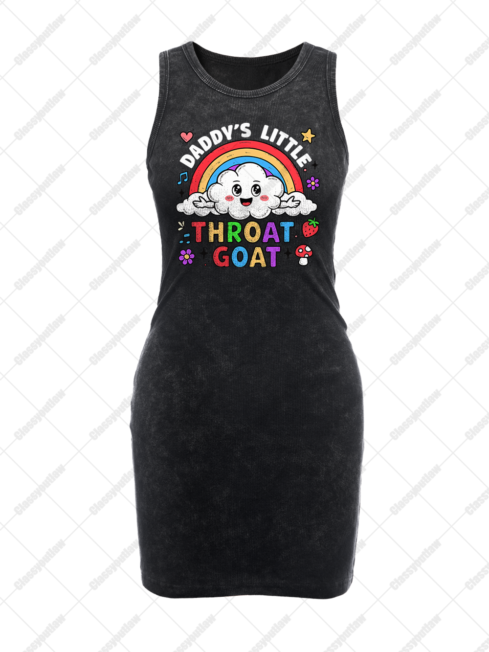 THROAT GOAT VINTAGE BODYCON TANK DRESS