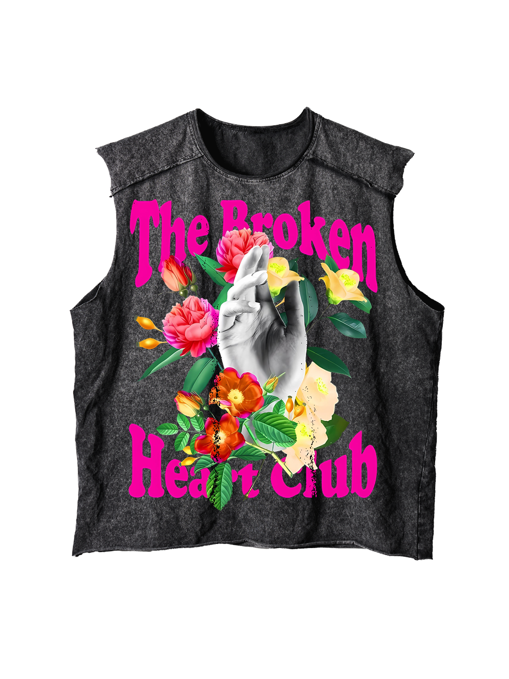 THE BROKEN HEART CLUB DISTRESSED TANK TOP