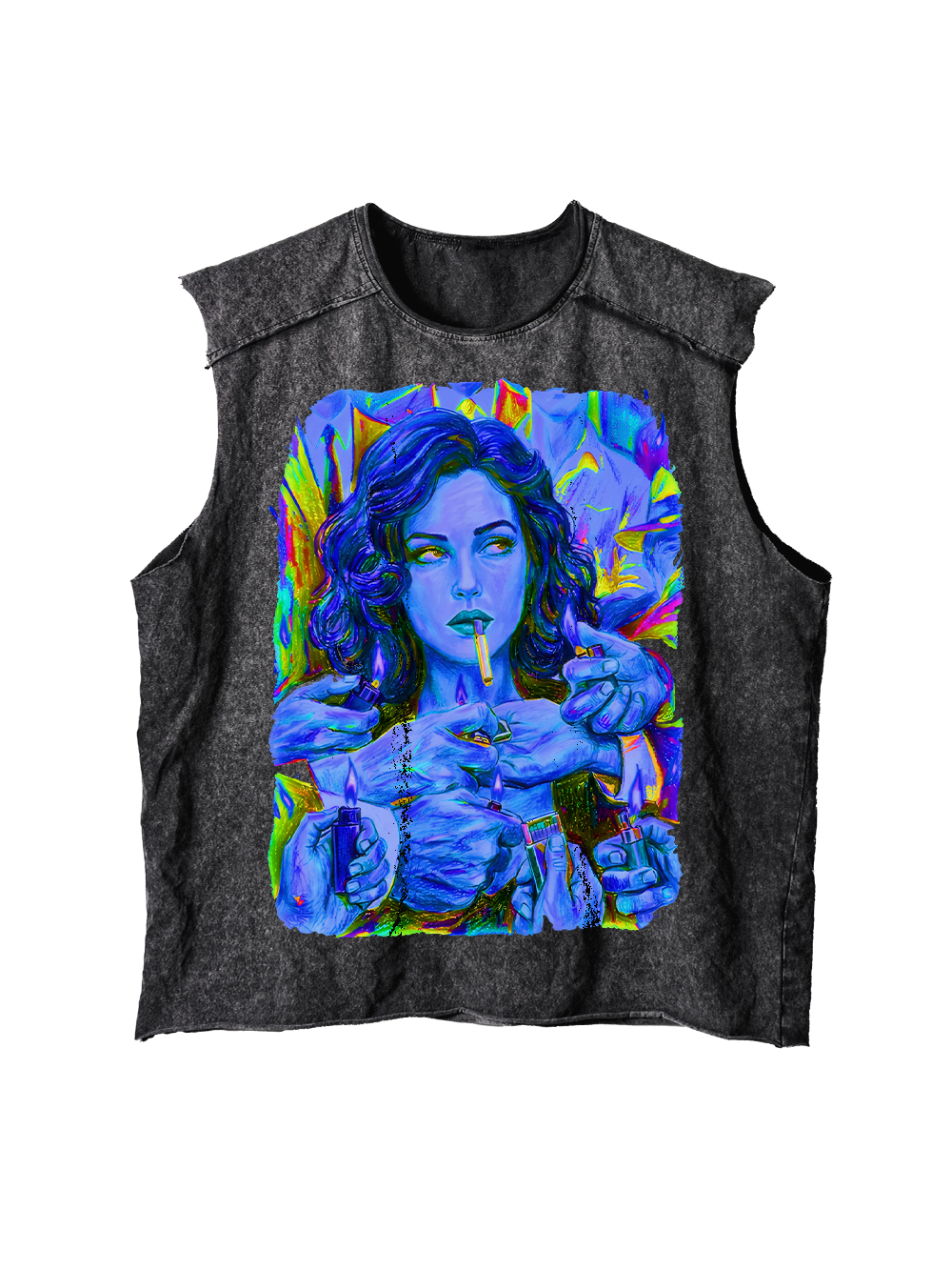 PASTEL ANARCHY DISTRESSED TANK TOP