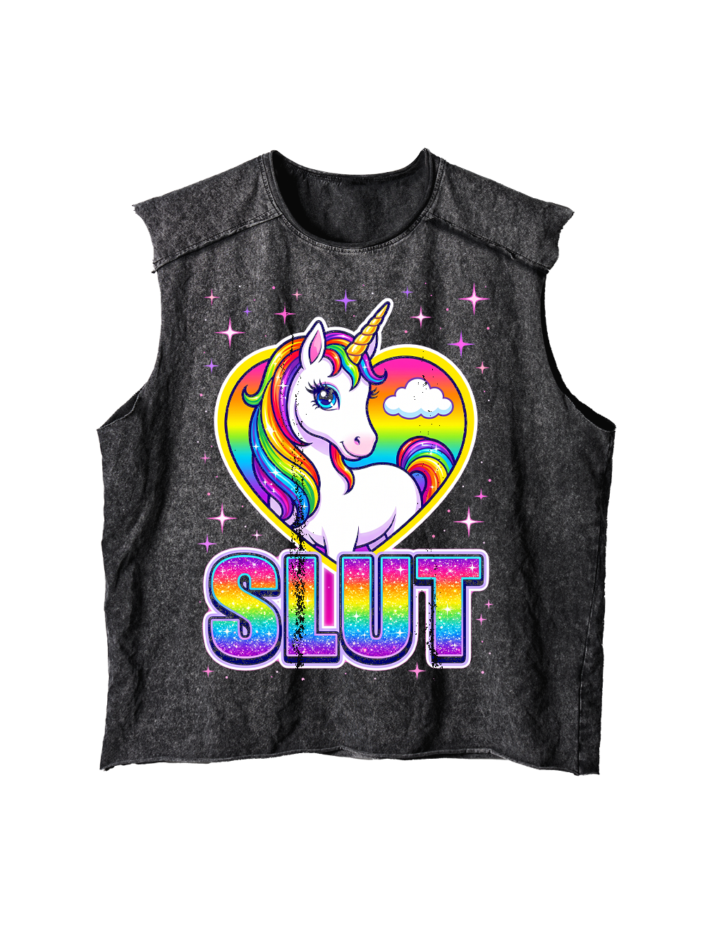 SLUT DISTRESSED TANK TOP