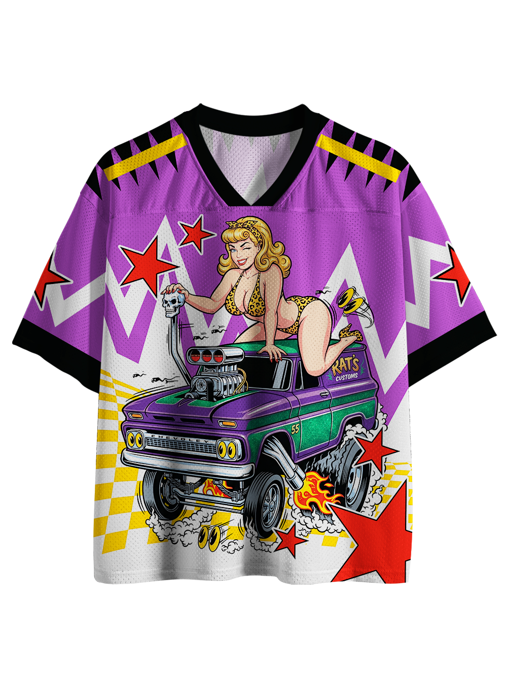 PURPLE HOT ROD PIN-UP MESH JERSEY