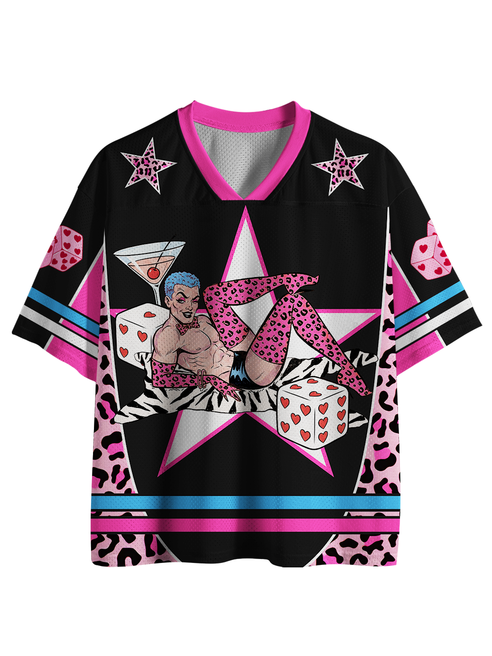 PINK LEOPARD DICE DREAM MESH JERSEY