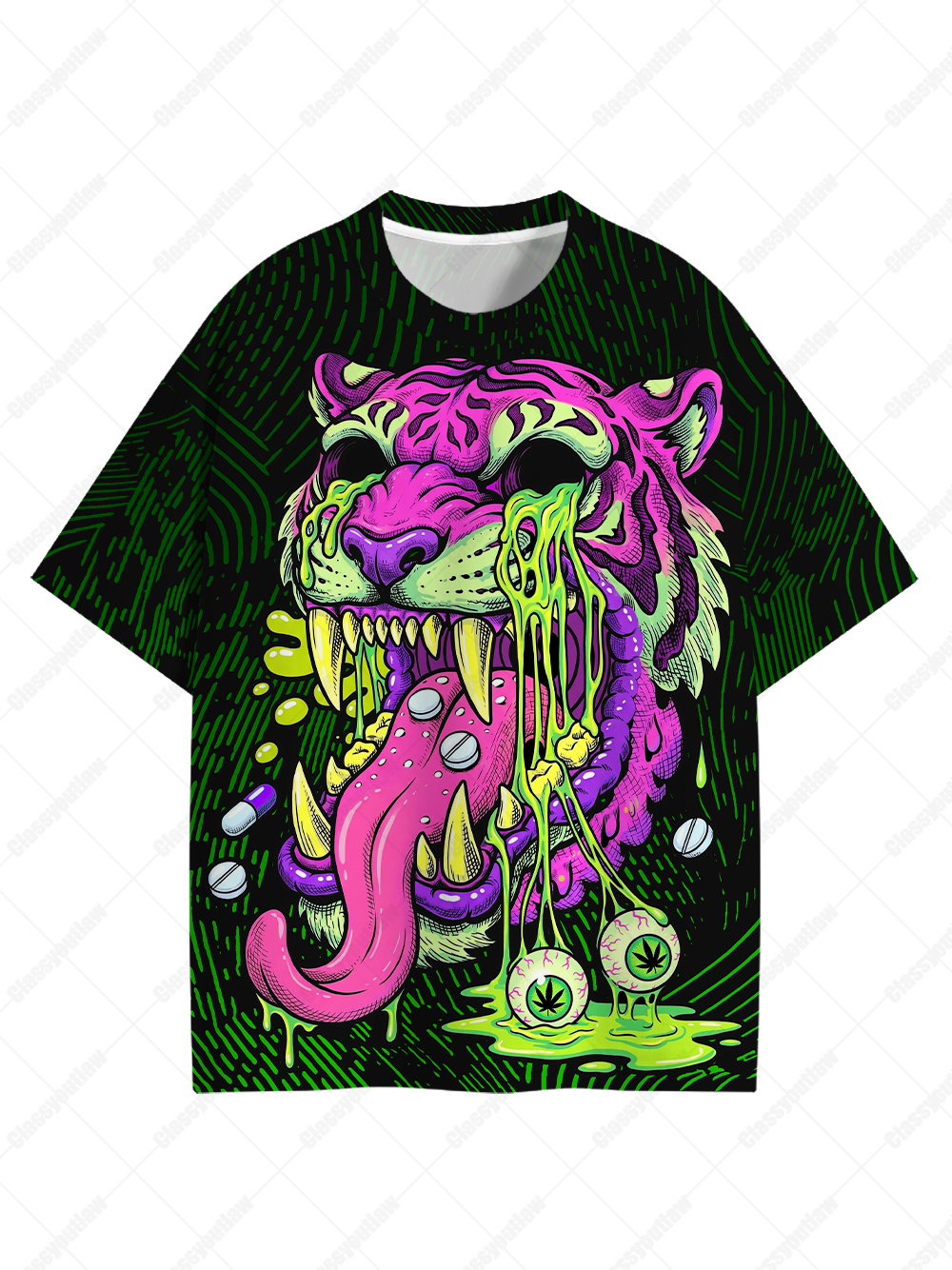 ACID JUNGLE TIGER ECO OVERSIZED GRAPHIC TEES