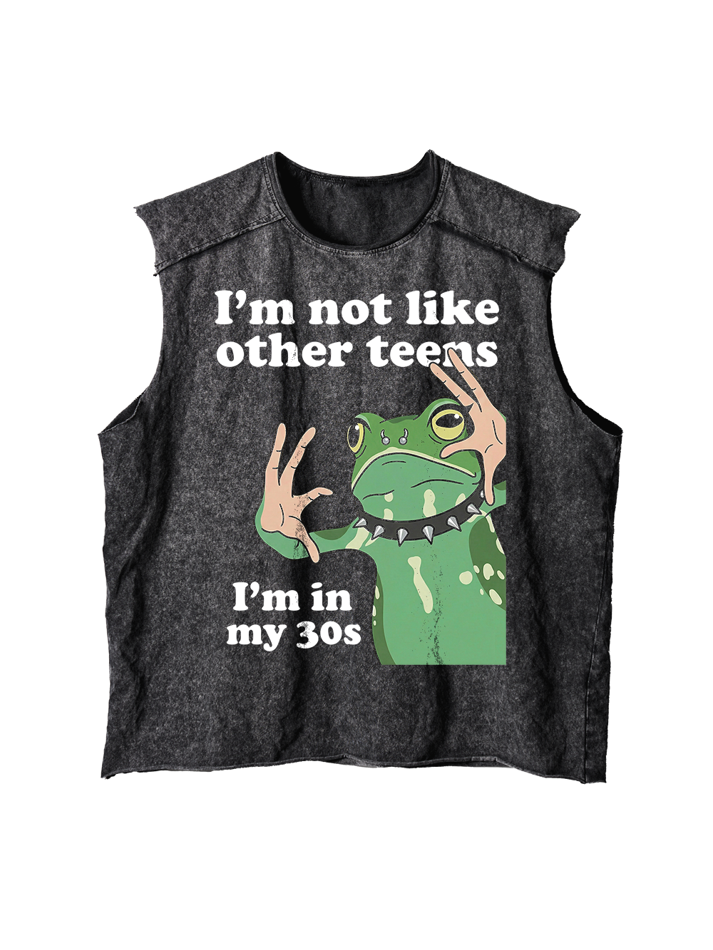 I’M NOT LIKE OTHER TEENS I’MIN MY 30S DISTRESSED TANK