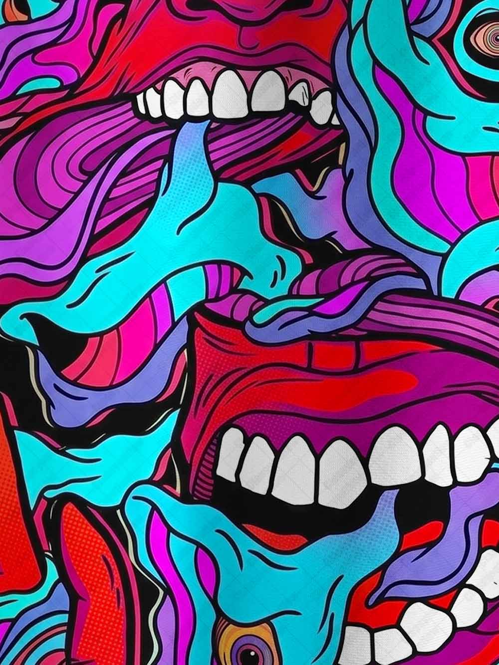 PSYCHEDELIC FACES ECO OVERSIZED GRAPHIC TEES
