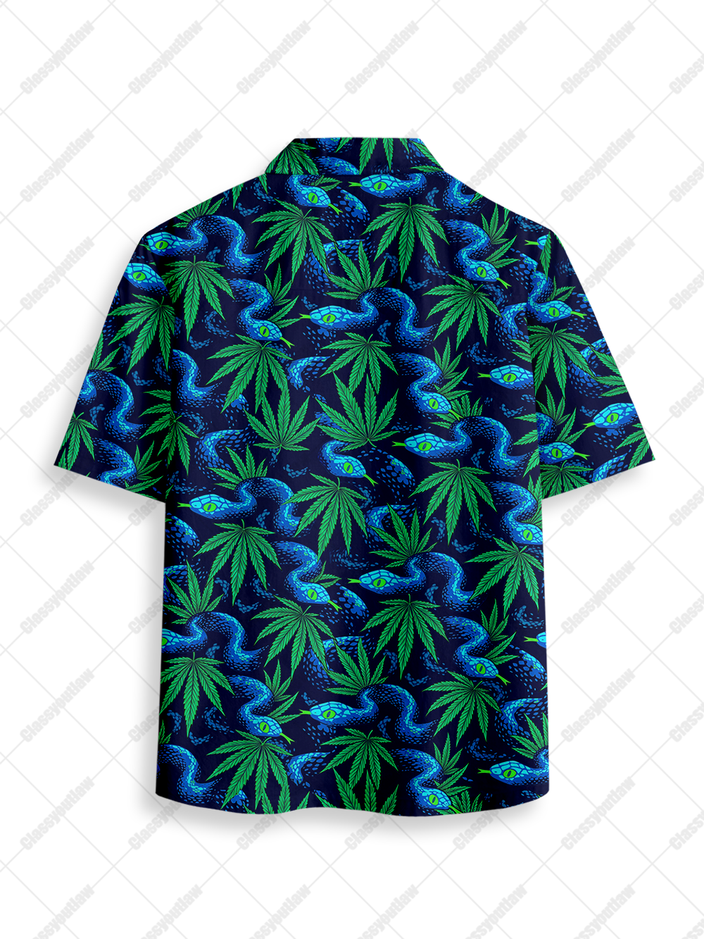 WEED WAVES BUTTON UP POCKET SHIRT