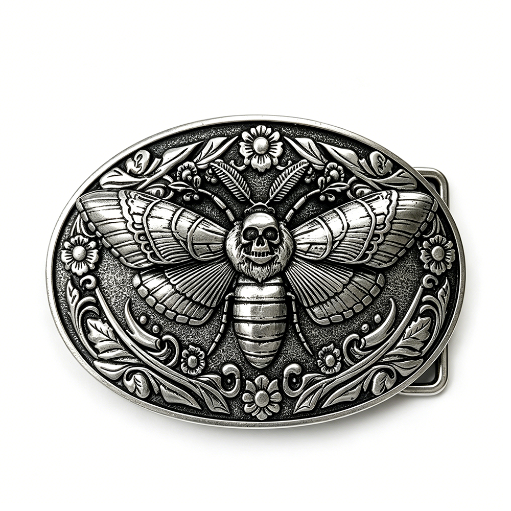 CLO MOTH SKULL BELT BUCKLE