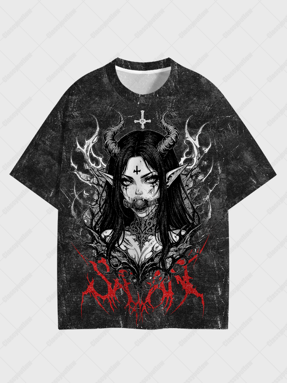 ALL SATAN ECO OVERSIZED GRAPHIC TEES