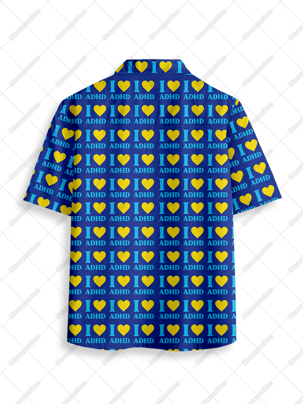 I LOVE ADHD BUTTON UP POCKET SHIRT
