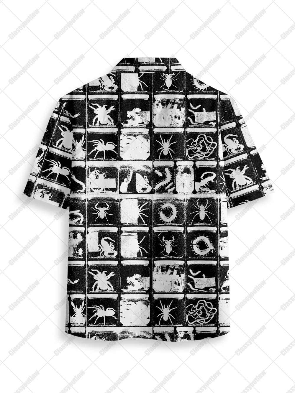 CREEPY CRAWLER GRID BUTTON UP POCKET SHIRT