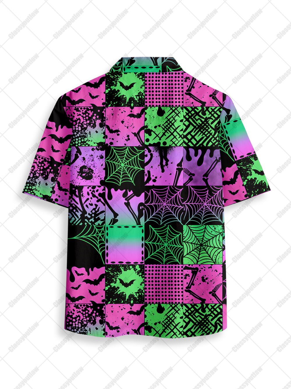 SPIDER PATCHWORK BUTTON UP POCKET SHIRT