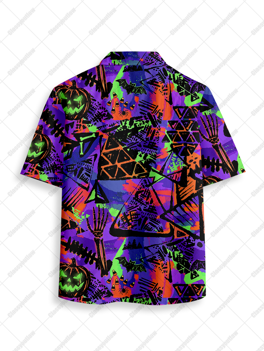 HALLOWEEN CHAOS BUTTON UP POCKET SHIRT