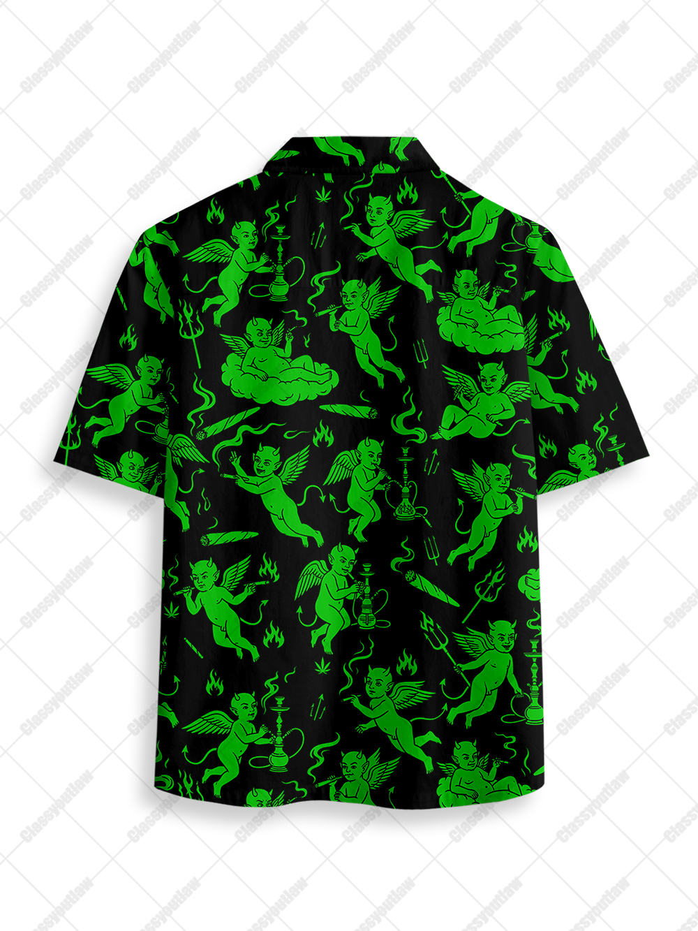 GREEN DEVIL BUTTON UP POCKET SHIRT