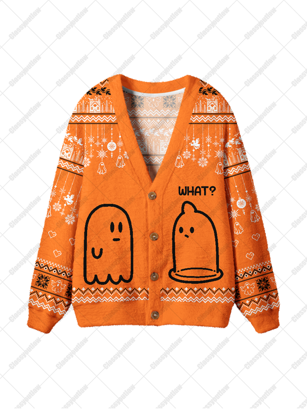 HALLOWEEN GHOST UGLY CARDIGAN SWEATERS