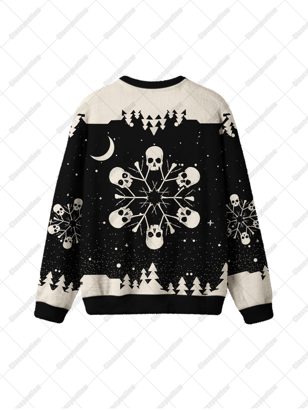 SNOWFLAKE SKULL UGLY CHRISTMAS SWEATSHIRT