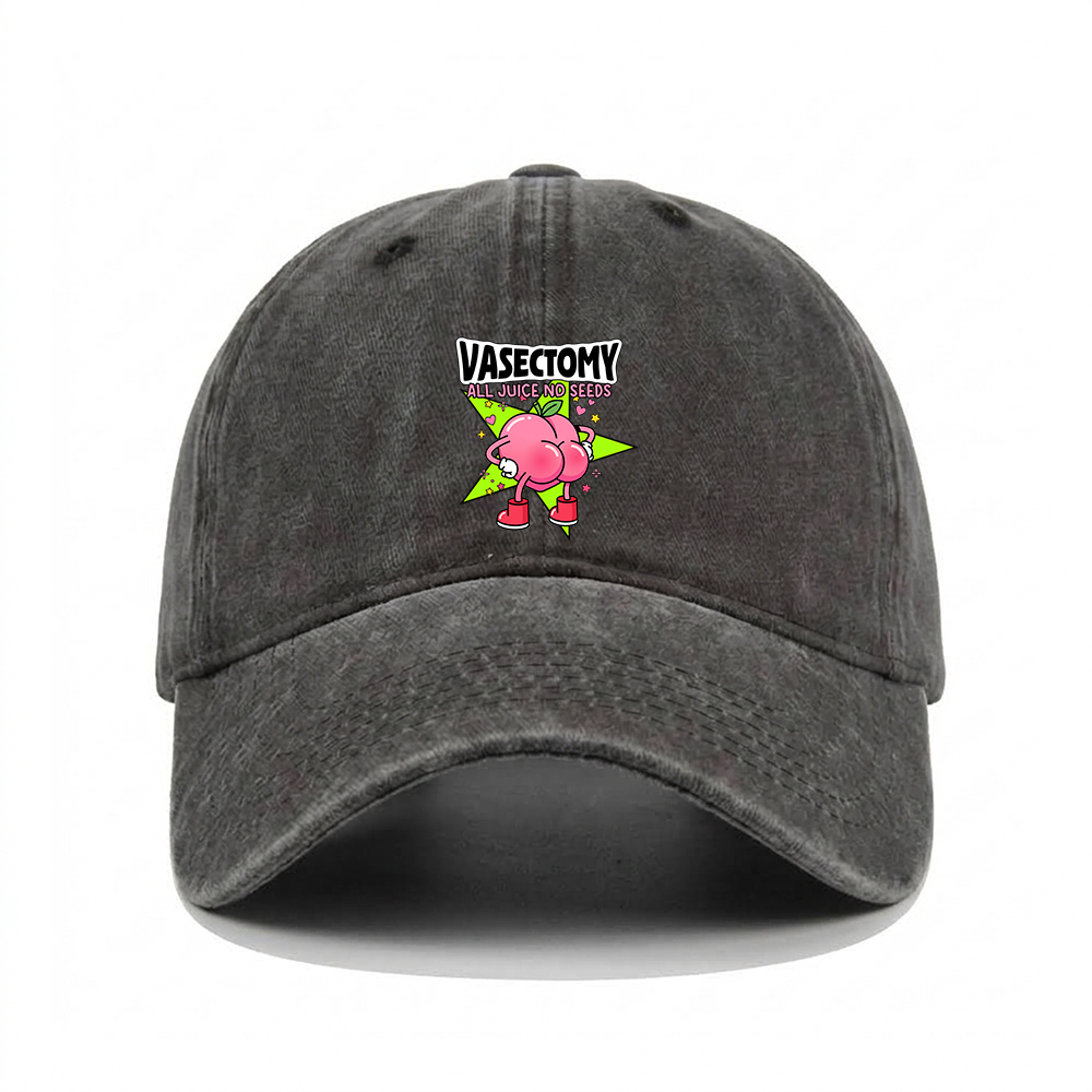 VASECTOMY ALL JUICE NO SEEDS WASHED VINTAGE BASEBALL CAP
