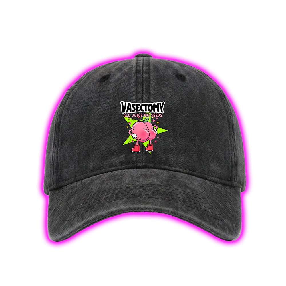VASECTOMY ALL JUICE NO SEEDS WASHED VINTAGE BASEBALL CAP